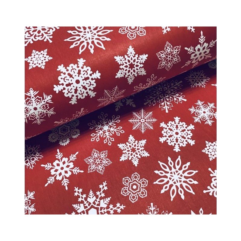 Tissu Coton No L Flocons De Neige Popeline Snowflake Christmas Fabrics