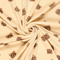Fleece-Stoff doppelseitig Teddybär Hintergrund beige | Wolf Stoffe