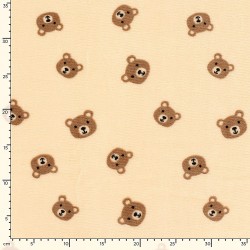 Tecido Fleece Polar dupla face Ursinho fundo bege | Tecidos Lobo