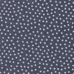 Lightweight Jean Fabric Forget-me-not Flowers  | Wolf Fabrics