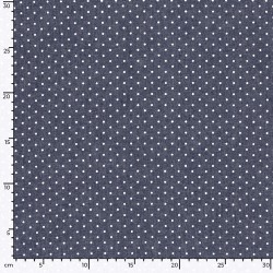 Lichte Jean stof Witte stippen 2mm | Wolf Stoffen