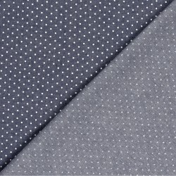 Tissu Jean léger Pois Blanc 2mm | Tissus Loup