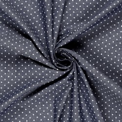 Lightweight Jean Fabric White Dots 2mm | Wolf Fabrics