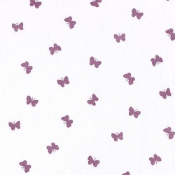 Doppel-Gaze-Stoff Violette Schmetterlinge| Wolf Stoffe