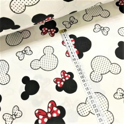 Minnie Mouse Fabric Red Bow Large Head | Wolf Fabrics