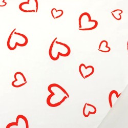 Tela da algodón Corazones Rojos Fondo Blanco 2 | Telas Lobo