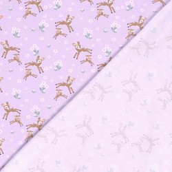 Jersey Fabric Little Deer in the Flowers | Wolf Fabrics