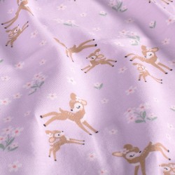 Jersey Fabric Little Deer in the Flowers | Wolf Fabrics