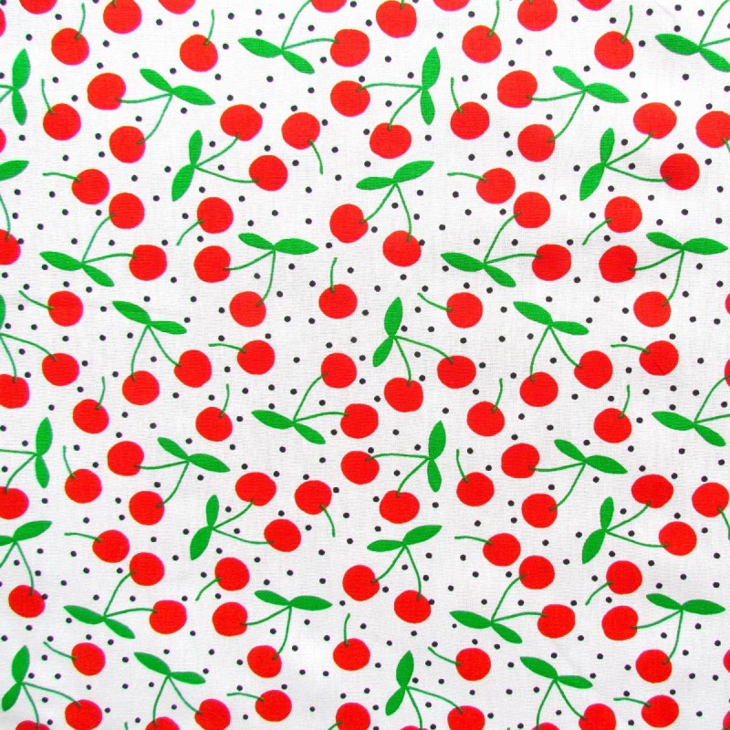 Cherry Cotton Fabric | Wolf  Fabrics