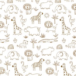 Jersey Fabric Savannah Animals | Wolf Fabrics