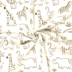 Tissu Jersey Animaux de la Savane | Tissus Loup