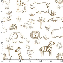 Jersey Fabric Savannah Animals | Wolf Fabrics
