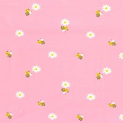 Tessuto Jersey Piccole Api e Margherite | Tessuti Lupo