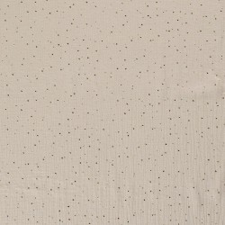 Double gauze fabric Gray-Beige with Gold Dots | Wolf Fabrics