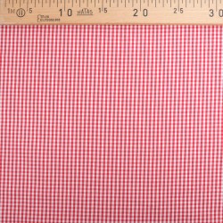Tecido de AlgodãoVichy Vermelho e Branco Pequenos Quadrados de 3mm | Tecidos Lobo