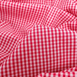 Rot-weißes Vichy-Stoff mit kleinen Karos 3mm
