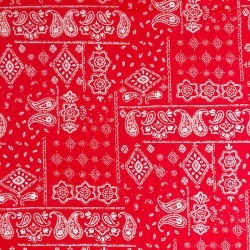 Classic Red Cotton Bandana Fabric