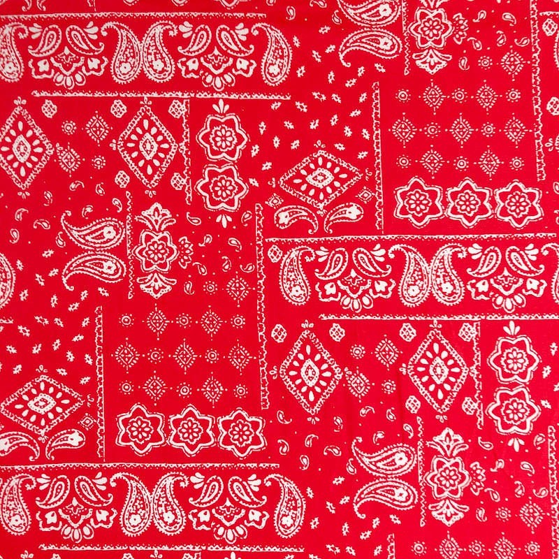 Tissu Coton Bandana Rouge Classique | Tissus Loup