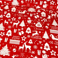 Tissu Coton Merry Christmas Nikita Loup