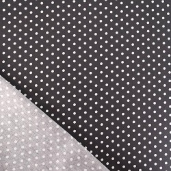 Tissu Coton Pois Blancs 5 mm Fond Noir | Tissus Loup