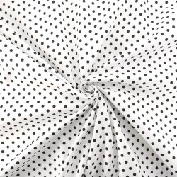 Black Polka Dot Cotton Fabric 5 mm White Background