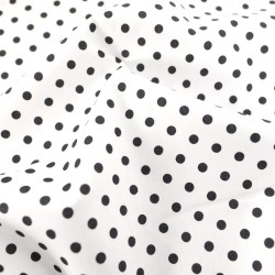 Black Polka Dot Cotton Fabric 5 mm White Background | Wolf Fabrics