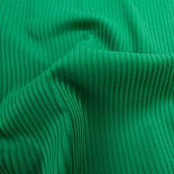 Basilicumgroene Ribfluweel Stof met brede ribben 5 mm | Wolf Stoffen