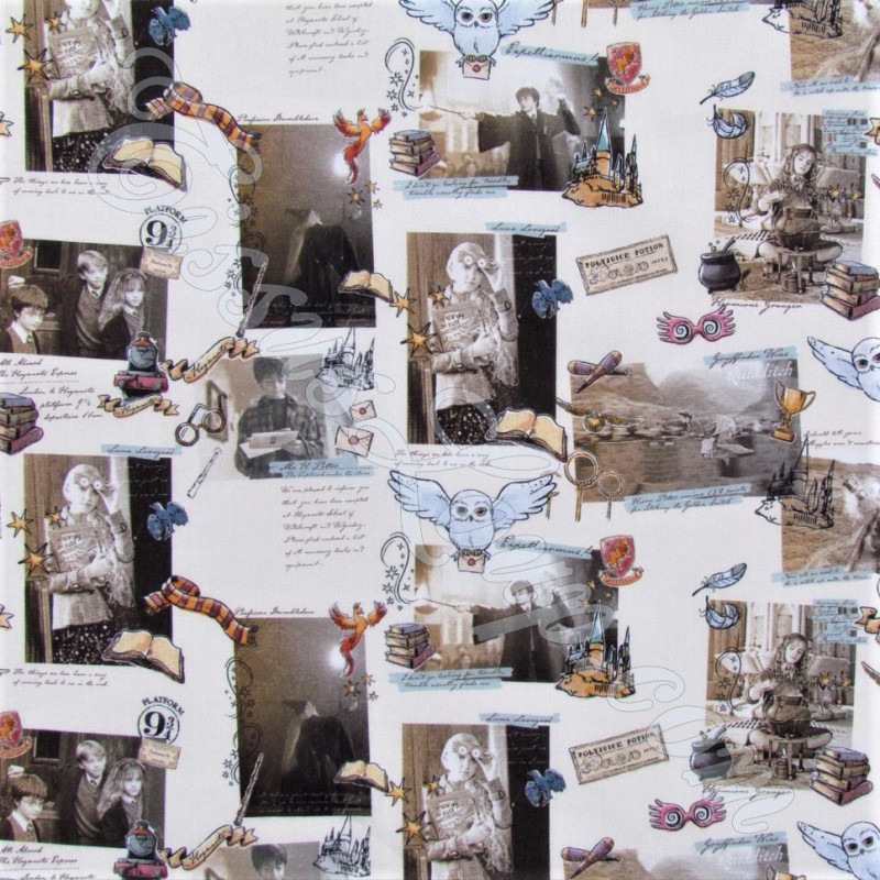Tessuto di Cotone Harry Potter Hogwarts | Tissus Loup