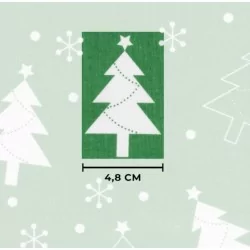 Tissu Coton Sapin de Noël Fond Vert Nikita Loup