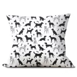 Fabric silhouettes of dogs.
Dalmatian, Golden Retriever, Dachshund, Labrador, Greyhound and Jack Russell.
Nikita Loup