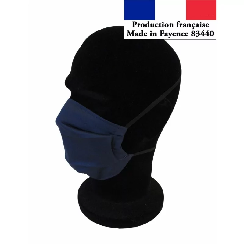 Masque protection Bleu Marine à plis réutilisable AFNOR Nikita Loup