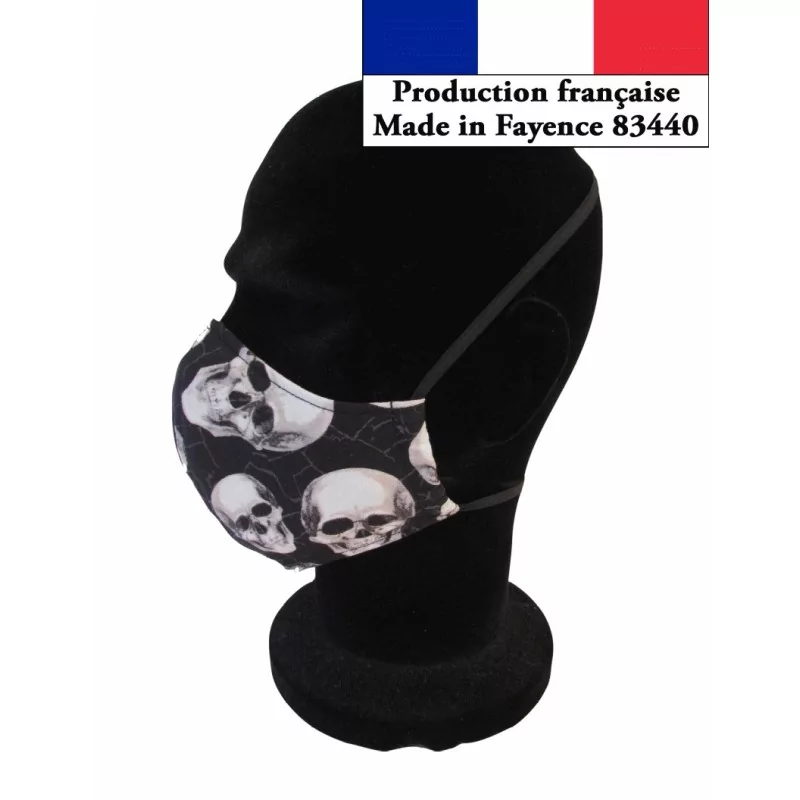 Masque protection Cranes turquois e design à la mode réutilisable AFNOR Nikita Loup