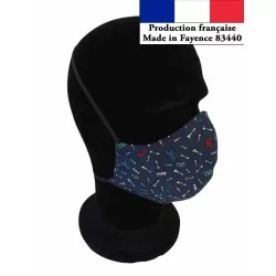 Masque protection Jeu d'Échecs design à la mode réutilisable AFNOR Nikita Loup