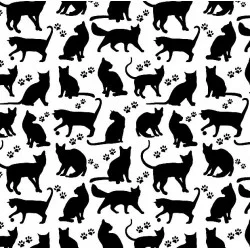 Stof katten en kat benen witte achtergrond | Wolf Stoffen