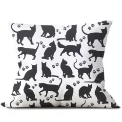 Fabric cats and cat paws white background | Wolf Fabrics