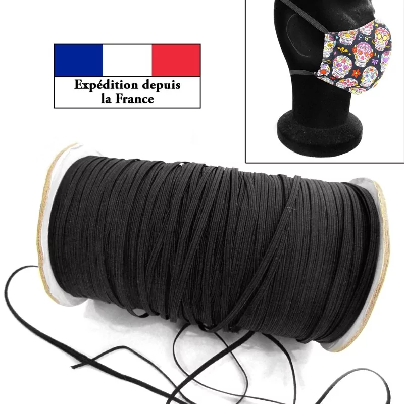 Zwart naaien elastisch 4 mm Nikita Loup