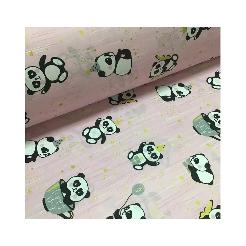 Panda-Baumwollstoff Nikita Loup