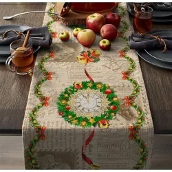 Christmas wreath table runner