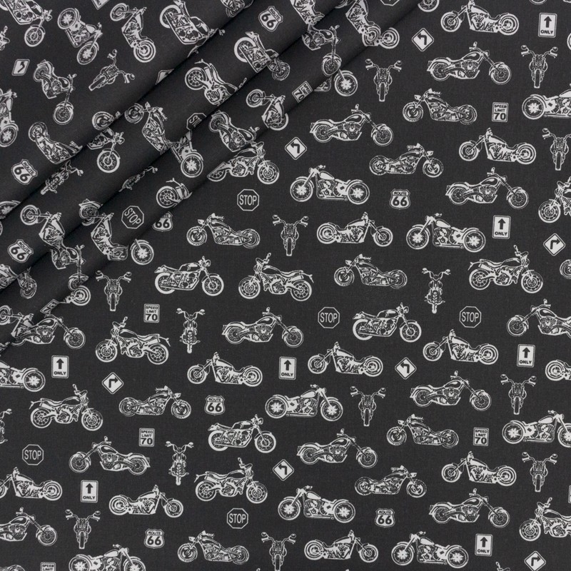 Harley Motorcycle Cotton Fabric 3€35 Popeline Fabrics Harley Motorcycle