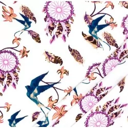 Tel d algodó Atrap Viole Drea Colibri | Telas Lobo