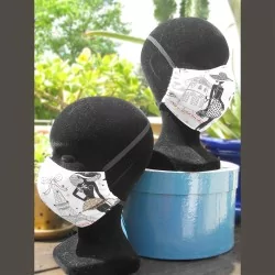 Maschera di protezione Moulin Rouge design alla moda riutilizzabile AFNOR | Tissus Loup