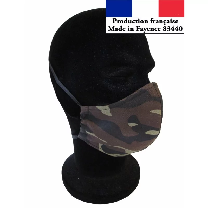 Máscara de proteção barreira camuflagem design moderno reutilizável AFNOR | Tissus Loup
