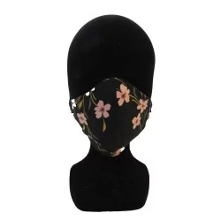 Maschera di protezione Fiori design alla moda riutilizzabile AFNOR | Tissus Loup