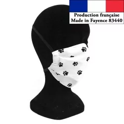 Maschera di protezione pieghevole Zampe di Gatto e Cane | Tissus Loup