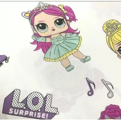Tecido LOL Surprise! Fundo Branco Bonecas Tamanho Grande | Tissus Loup