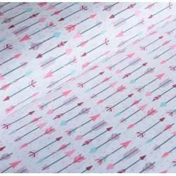 Katoenen stof roze pijlen Nikita Loup