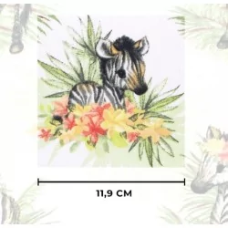 Zebra katoenen stof en bloemen Nikita Loup