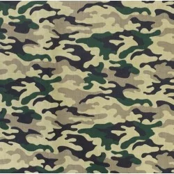 Tissu Coton Camouflage Militaire Nikita Loup