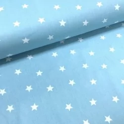 Witte sterren katoenen stof blauwe hemelachtergrond Nikita Loup