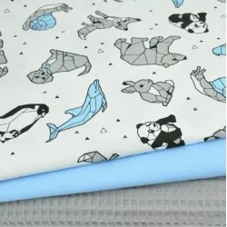 Tecido de Algodão Animais Origami | Tissus Loup